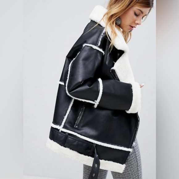 MONKI FAUX LEATHER JACKET new with tags size XS - Picture 3 of 12